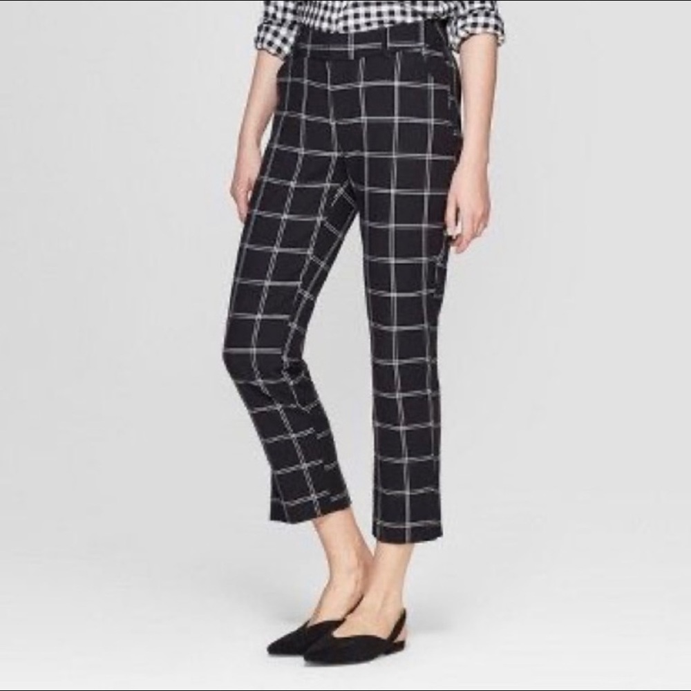 A New Day black plaid / windowpane trousers